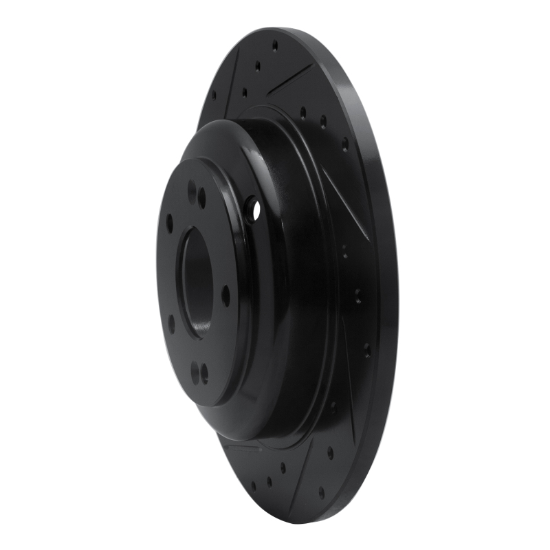 Hyundai Genesis Coupe Brake Rotor (1) - Rear Left - R1 Concepts - Drilled & Slotted - Black - `10-`16